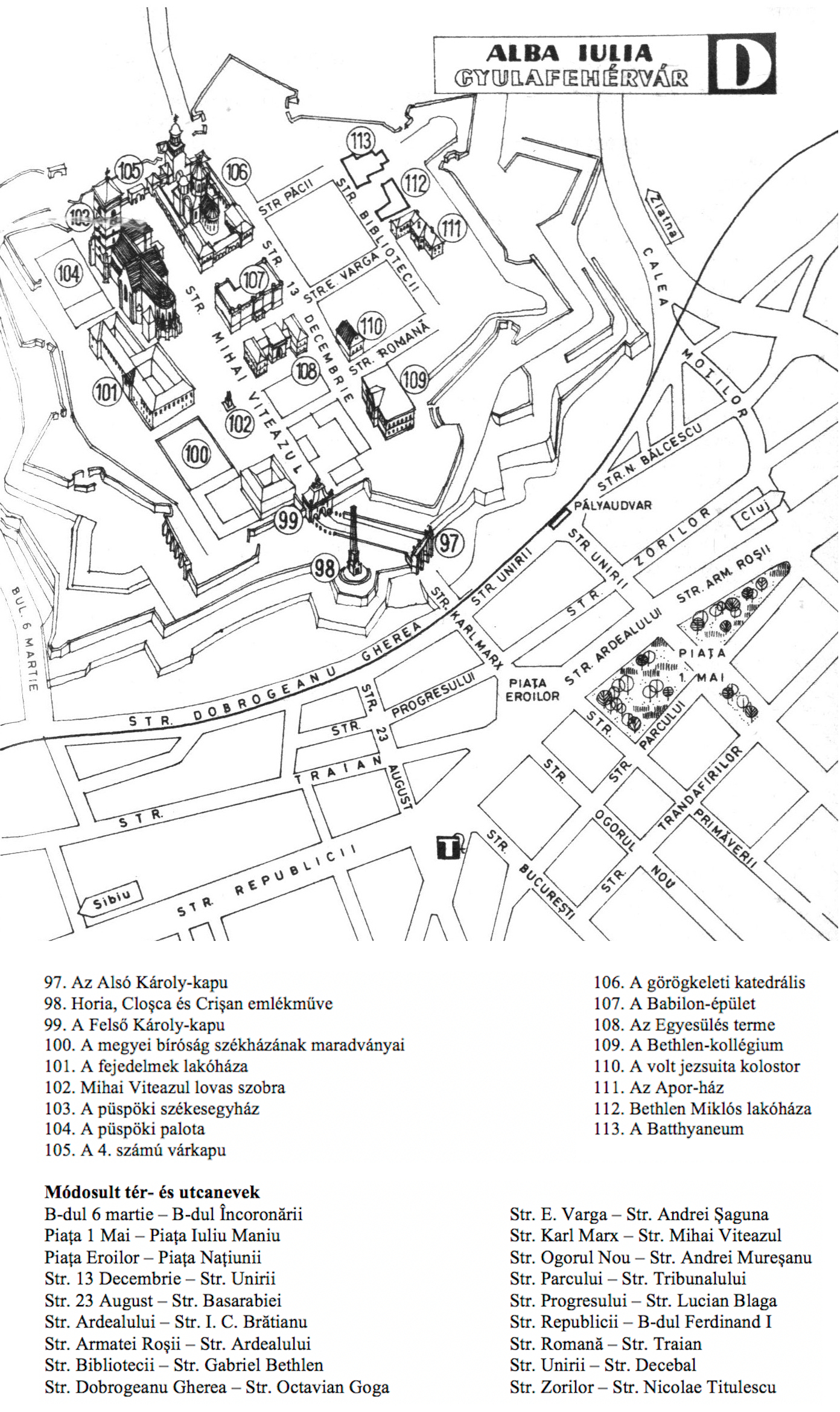 Gyulafehérvár térképe